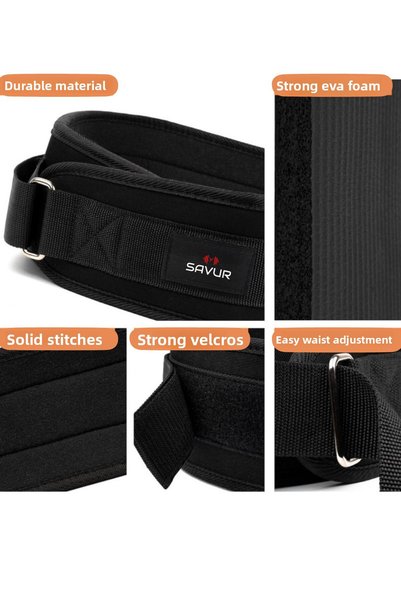 SAVUR Weight Belt Fitness Waist Support Belt Professional Fitness Weight Lifting Belt L/Xl