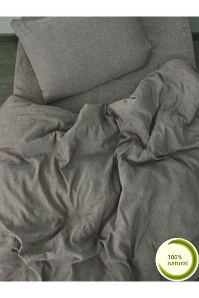 Buem Construction Site Duvet Cover Set Grey Solid Color