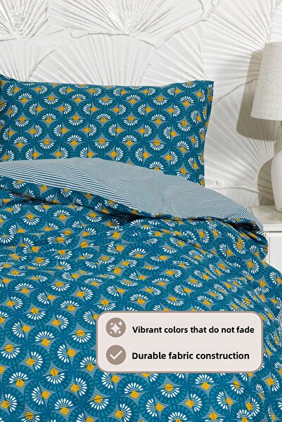 Elart Castor Duvet Cover Set Double Size (200X220 cm) Green