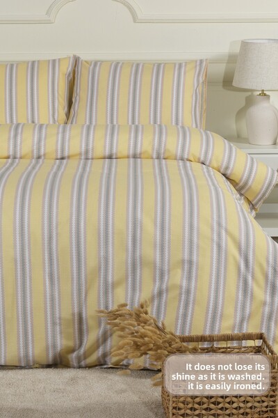 Elart Scatt Duvet Cover Set Single Fitted Sheet (160X220 cm) Ecru