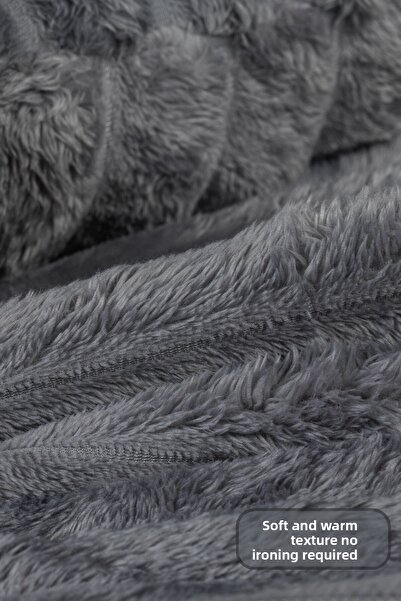 Elart Mateo Blanket Set Double Size Wellsoft 3 Pieces (230X250 cm) Anthracite