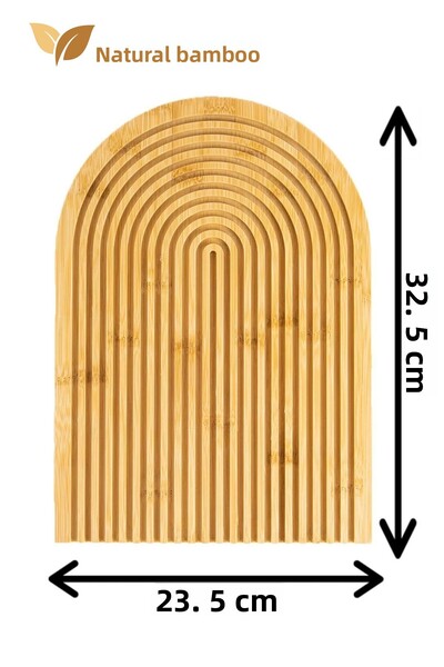 ERKUGO Bamboo Decorative Top Pedestal Presentation Plate, Serving Plate, (23 X 33 cm)