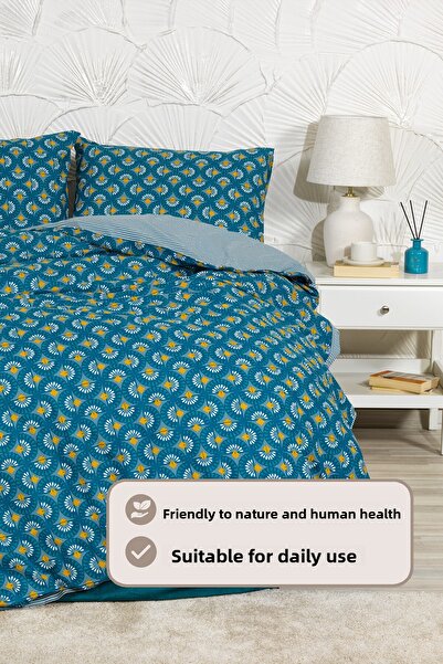 Elart Castor Duvet Cover Set King Size (240X220 cm) Green