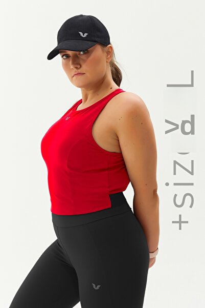 bilcee Women's Red Recovery Crew Neck Crop Body Bra - Sports and Daily Supported 9209