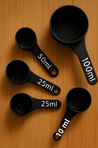 Rekatech 5-Piece Measuring Spoon Set 100-50-40-25-10ml |   Coffee Kitchen Food Seasoning Measurement |   Sensitive & Practical
