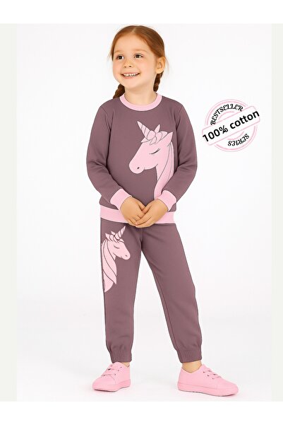 Casabony طقم رياضي ثلاثي الأبعاد للفتيات بتصميم وحيد القرن