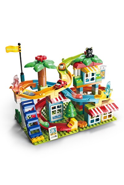 KentOyuncaK مكعبات بناء كبيرة 116 قطعة - قطار الملاهي في الغابة