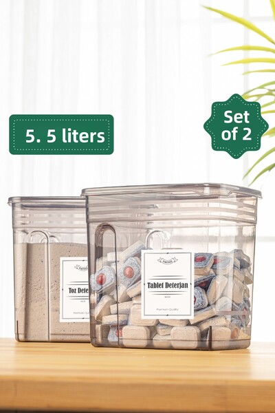 Vienev 5,5litrový úložný box na prací prostředek Mega Size s etiketou na prac...