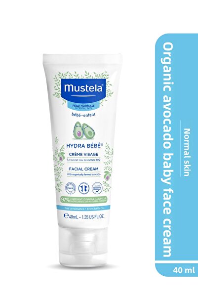 Mustela كريم هيدرا بيبي المرطب لوجه الأطفال يحتوي على الأفوكادو العضوي 40 مل