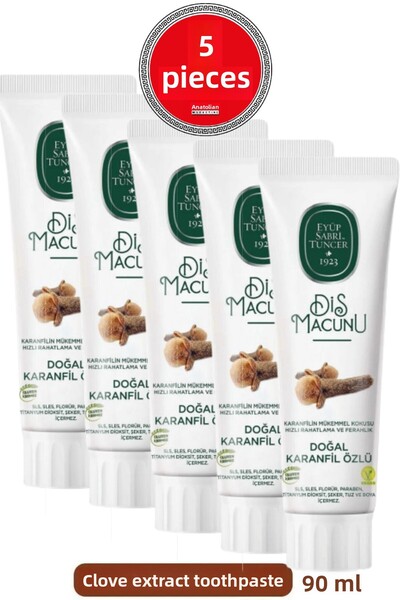 Eyüp Sabri Tuncer معجون أسنان بخلاصة القرنفل الطبيعي 90 مل 5 قطع