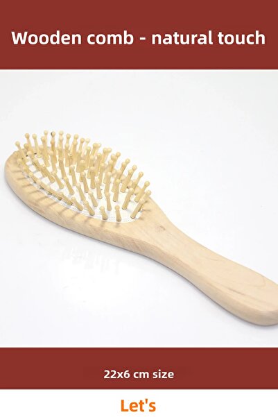 Letsii Ανθεκτική Ξύλινη Βούρτσα Μαλλιών 22x6 εκ.
