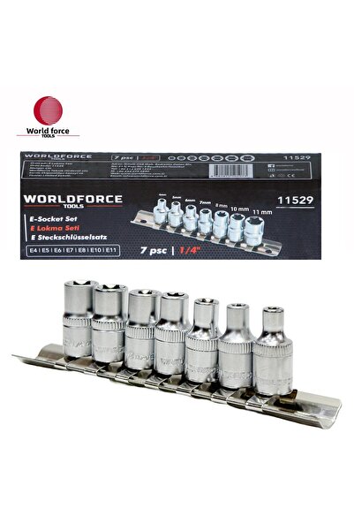 Worldforce E-Socket Set 7 Pieces 1/4'' (E4, E5, E6, E7, E8, E10, E11 mm)