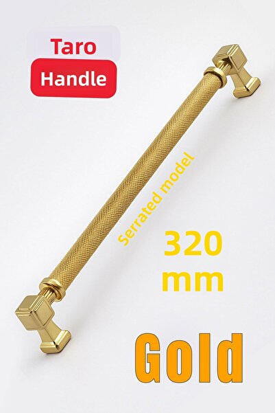 Badem10 Talas Gold Golden Serrated Metal Handle 320 mm Lid Handle Durable Cabinet Drawer Furniture Handles