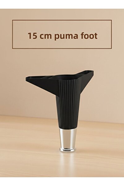 İMT AKSESUAR Puma 15 Cm Mobilier Negru-Cromat Canapea Unitate TV Kosol Picior
