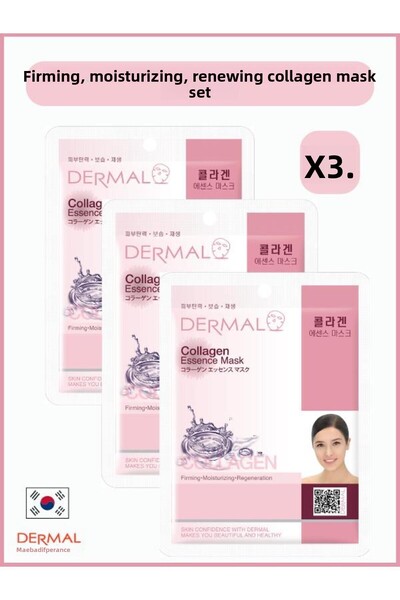 Dermal 23 Gr 3 Pieces - Firming, Moisturizing and Renewing Collagen Mask