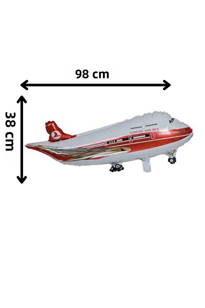 FESTİLO بالون طائرة من الفويل باللون الأحمر والأبيض متوافق مع الهيليوم مقاس 9...