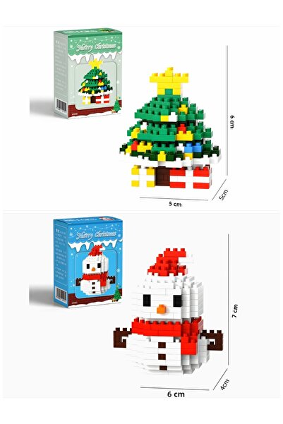 DEK Bricks New Year Special Series Pine Tree and Snowman 2-Piece Building Blocks Set Puzzle Gift