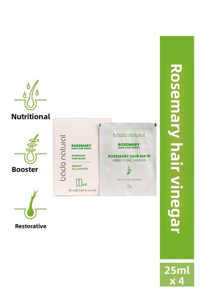 Bade Natural قناع شعر إكليل الجبل المغذي والقوي 4x25 مل