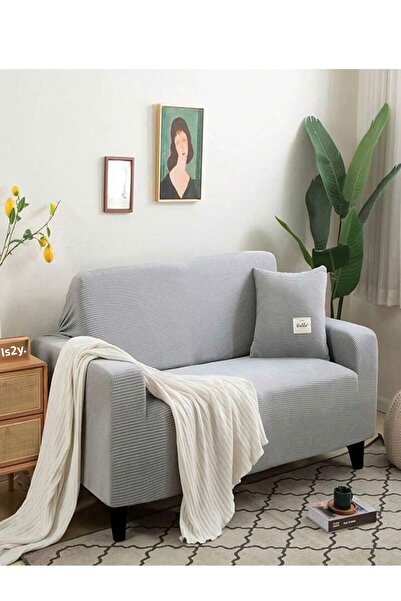 intil Armchair Cover Sofa Cover Two-Seater Sofa Cover 1 Piece Gray Color Sofa Cover