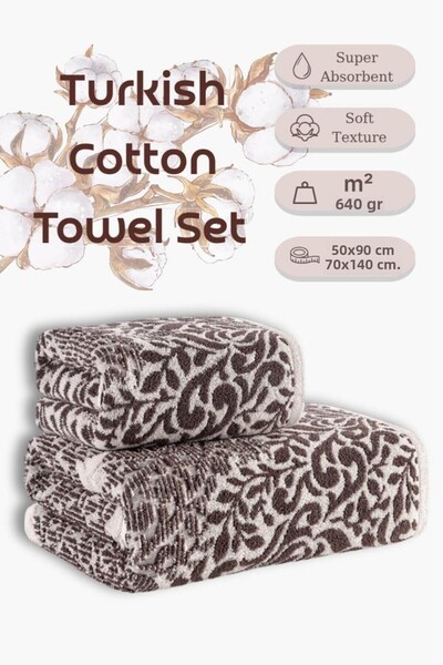 Karna Home Jacquard Towel Set'Karna Premium' Grande Towel Set 50X90 - 70X140 cm