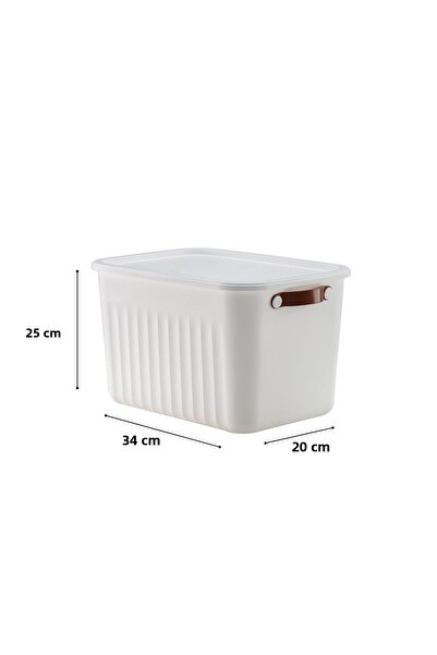 HOMİNG 3-Piece Multi-Purpose White Organizer Box with Lid 15 Lt