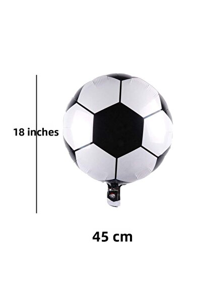 PARTİAVM 6 Year Old Black and White Football Themed Birthday Balloon Set Champion Football Player Concept