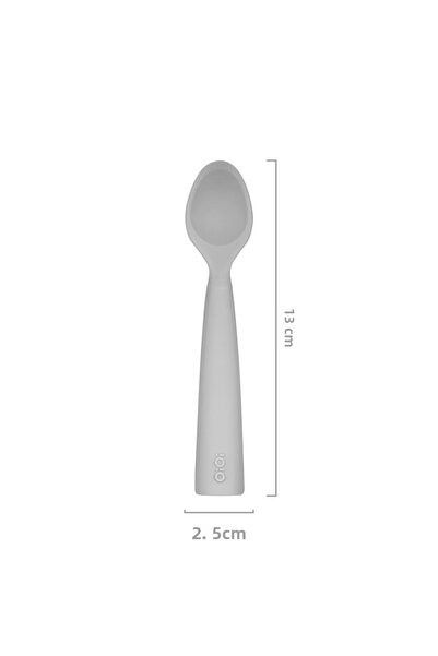OiOi Food Spoon Bubble Beige / Powder Gray