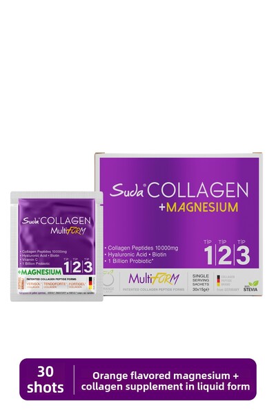 Suda Collagen مغنيسيوم متعدد الأشكال بنكهة البرتقال 15 جرام × 30 كيس