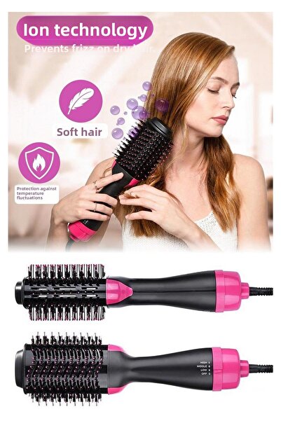 teknotrust Πιστολάκι μαλλιών ισιωτικό μαλλιών Βούρτσα μασάζ με εφέ Turbo 1600watt Βούρτσα χτένας Γρήγορης δράσης