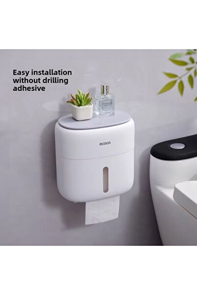 Miecoco صندوق تخزين المناشف الورقية اللاصق على الحائط من Ecoco مع درج