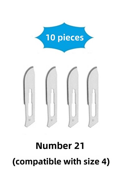 QBR Home Pack of 10 Number 21 Wooden Sculpture Carving Art Replacement Blade. Plug-In Type (Compatible with Sapa Number 4)