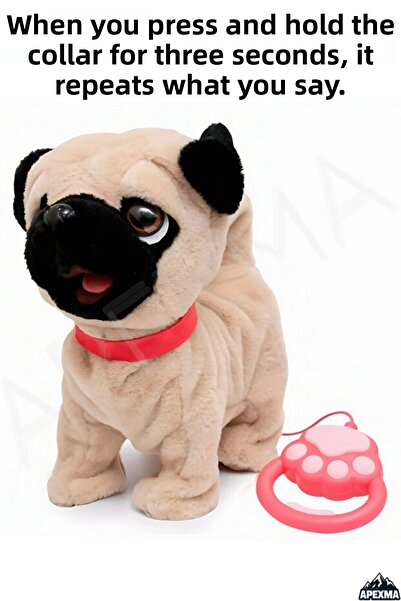 OEM لعبة صوت الموسيقى الصوت المتكرر يمشي ينبح الكلب القطيفة مع المقود