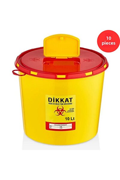 NOSSA Medical Waste Container 10 Liters X 10 Pieces - Safe and Durable (Tak 3210)
