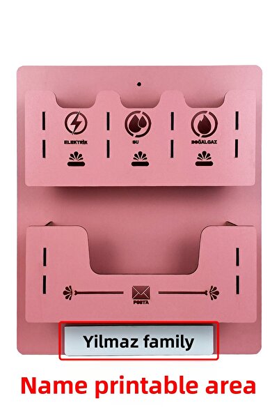 kutuTR Apartment Shared Bill & Mailbox Wooden - Pink