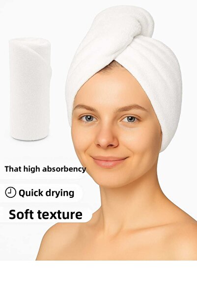 Mela Home منشفة شعر/منشفة سرير سريعة الجفاف، مزودة بأزرار، نسيج ناعم من الألياف الدقيقة - منشفة للضيوف