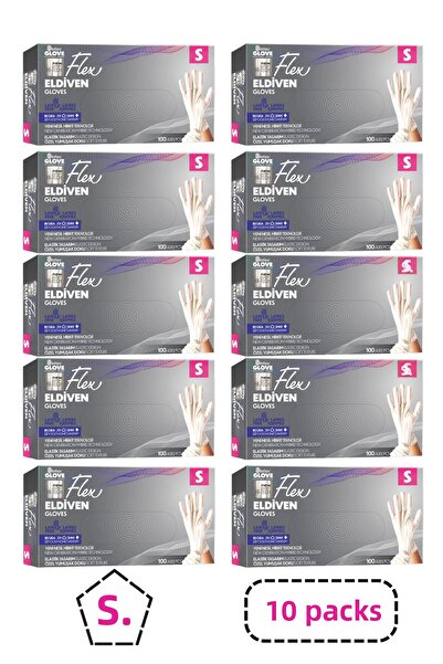 Reflex قفازات فليكس تي بي إي بيضاء خالية من البودرة مقاس S، عبوة من 10 قطع