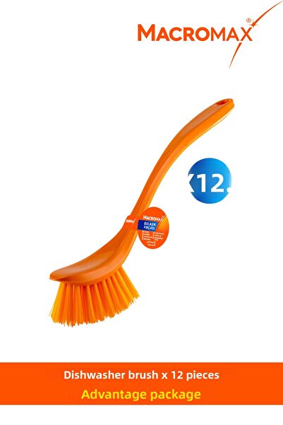 MACROMAX مجموعة فرش تنظيف مكونة من 12 فرشاة ملونة، فرشاة أطباق ومطبخ بمقبض مريح