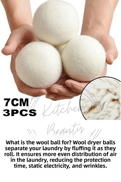 Amentes 3Pcs Natural Softener Laundry Dryer Balls for Laundry Wool Dryer Ball
