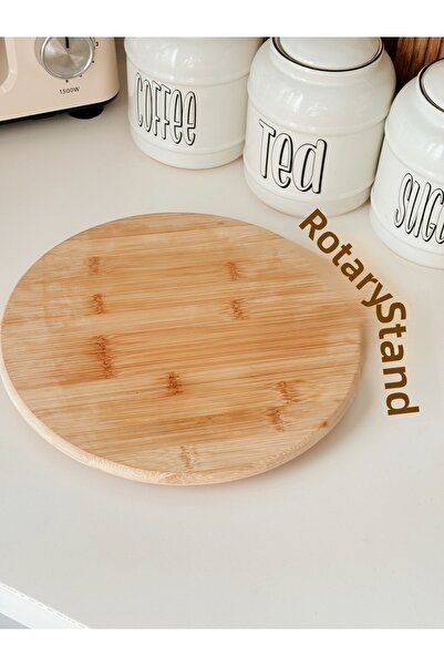 EG75 Bamboo 360 °   Rotating Stand Serving and Presentation Plate