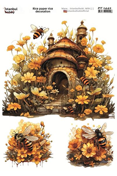 İstanbul Hobi ورق ديكور نحاسي 30×42 سم PT-1442 نحلة