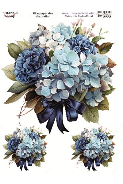 İstanbul Hobi ورق ديكور نحاسي 30×42 سم PT-3273 زهور