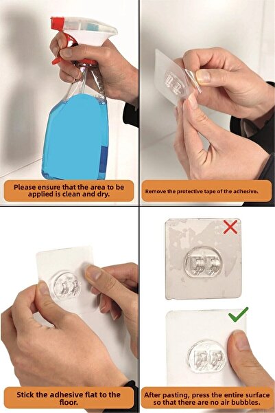 Sas Haus 3-Tier Adhesive Bathroom Shower Shelf with Hooks – Adjustable Crystal Shelf (Stick-On/Screw-On) White-White