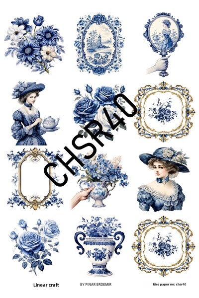 LİNEART Chinese Pattern Rice Decoupage Paper No:Chsr40- 29X42Cm