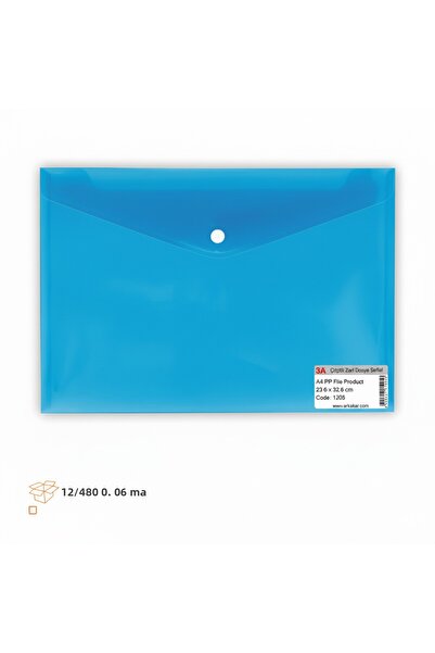 Ark Snap Envelope File Transparent / Colored 18 Micron Blue 5 Pieces
