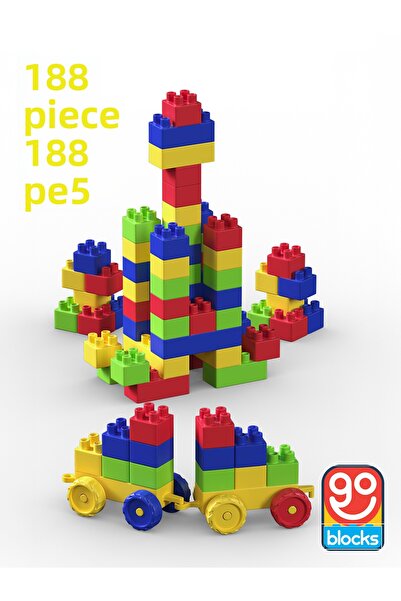 Go Toys Go Blocks 188 Pieces Building Set with Storage Box Building Block Set