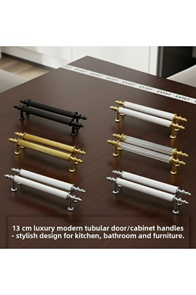 EVİST مقابض أبواب/خزائن أنبوبية حديثة فاخرة مقاس 13 سم - تصميم أنيق للمطبخ وا...