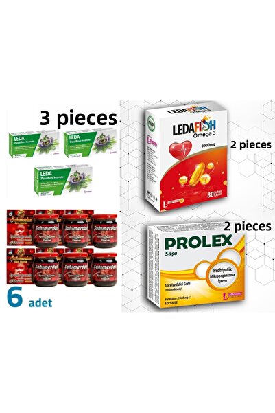 LedaPharma Leda Omega 3 30 Soft Capsules and Passiflora 30Kp & Shahmerdan Mac...