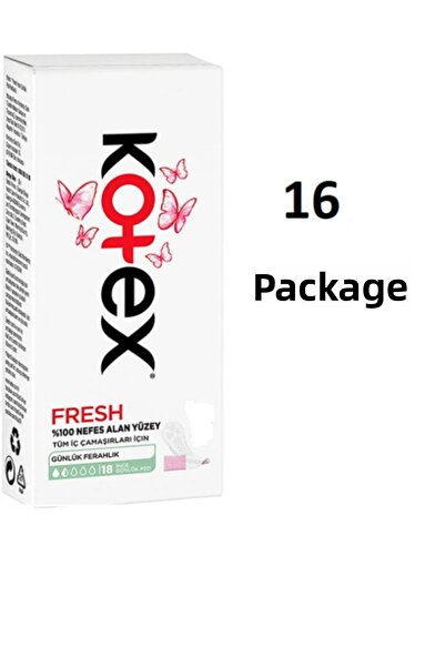 Kotex فوط يومية رفيعة غير معطرة 18 عبوة 16 عبوة
