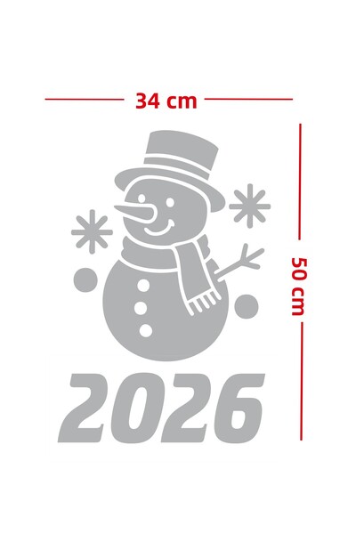 MIGNATIS 2026 Snowman Glass Decal - New Year Glass Window Sticker