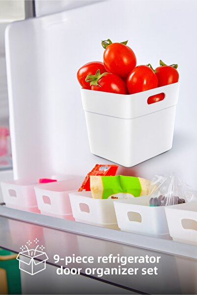 ERKUGO Set of 9 Refrigerator & Door Organizer, Organizer Box